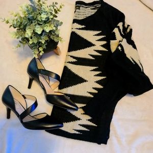 🖤A.Peach🤍 ballon sleeves aztec patterned  pullover sweater